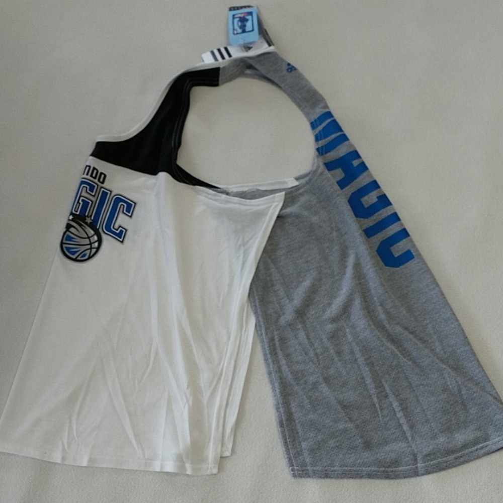 NEW Orlando Magic Tank Top Split Side Racerback Color Block NBA Adidas Womens XL - Picture 1 of 8